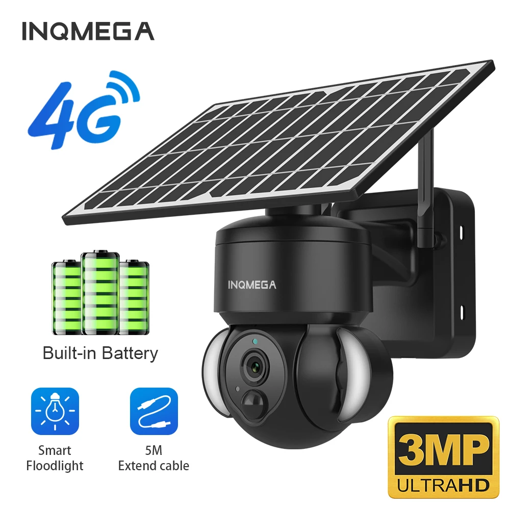 INQMEGA 3MP HD 4G low-power solar camera low-power cctv camera detachable installation with extension cable safety camera
INQMEGA 3MP HD 4G low-power solar camera low-power cctv camera detachable installation with extension cable safety camera