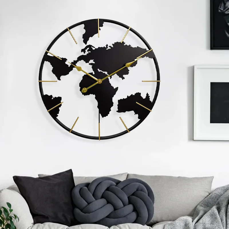 Wall Clock World Map Modern Silent Simple Round Iron Design Living Room Corridor Decoration Refund for Damage Reloj De Pared
Wall Clock World Map Modern Silent Simple Round Iron Design Living Room Corridor Decoration Refund for Damage Reloj De Pared