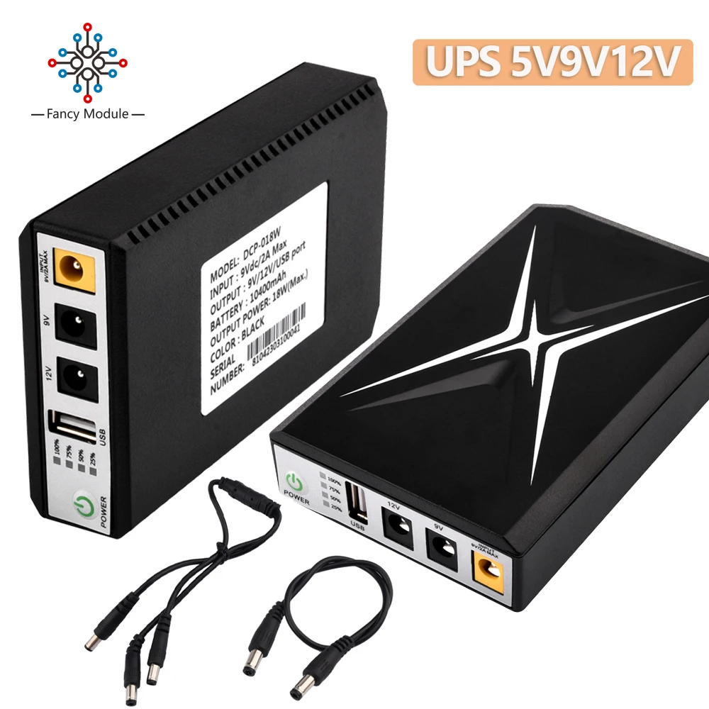

10400 мА · ч UPS 5 в 2A 9 в 1a 12 в 1A Источник бесперебойного питания Универсальная Портативная батарея резервный USB для маршрутизатора защитное оборудование