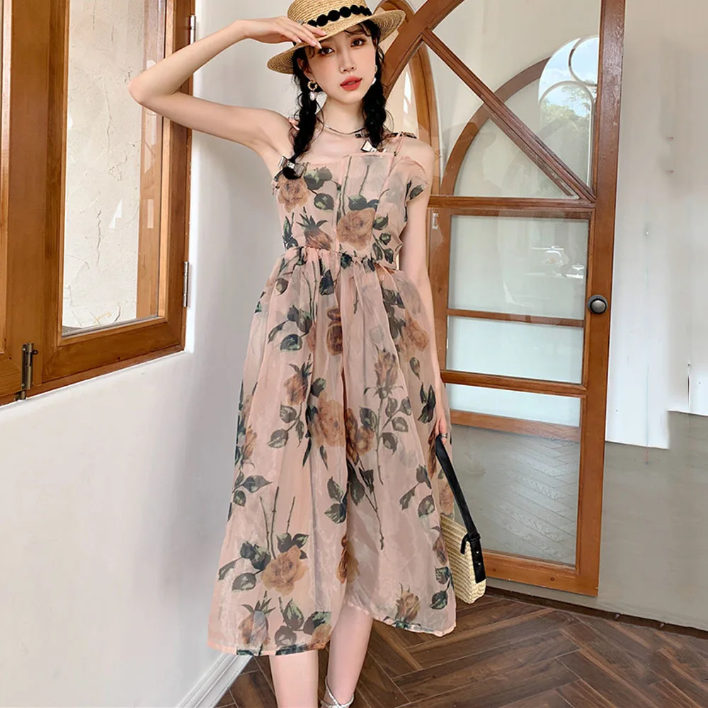 Summer French Vintage Floral Suspenders Dress A-line Elegant Womens Off Shoulder High Waist Bohemian Beach Party Long Vestidos
Summer French Vintage Floral Suspenders Dress A-line Elegant Womens Off Shoulder High Waist Bohemian Beach Party Long Vestidos