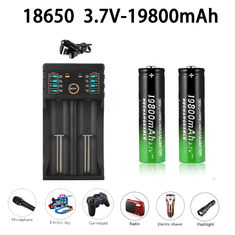 18650 Rechargeable Battery 3.7V 19800MAh for Microphone Electric Toys Gamepad Radio Electric Shaver Flashlight Lithium Battery
18650 Rechargeable Battery 3.7V 19800MAh for Microphone Electric Toys Gamepad Radio Electric Shaver Flashlight Lithium Battery