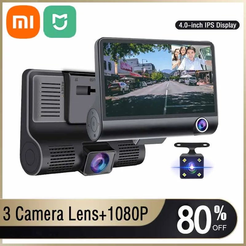 

XIAOMI MIJIA Car DVR 3 Cameras 4.0 Inches Dash Cam Car Video Recorder Auto Registrator Dvrs Dash Cam with 3 Ways Cameras