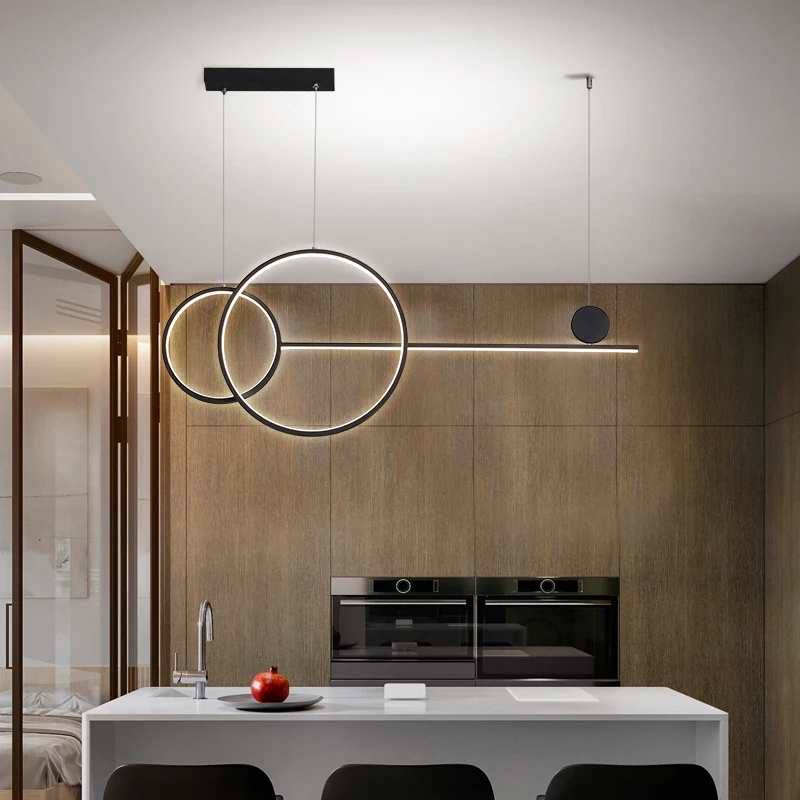 LED Modern Simple Chandelier Restaurant Bar Black White Gold Long Pendant Lamp Dining Room Coffee Shop Round Rings Hanging Light
LED Modern Simple Chandelier Restaurant Bar Black White Gold Long Pendant Lamp Dining Room Coffee Shop Round Rings Hanging Light