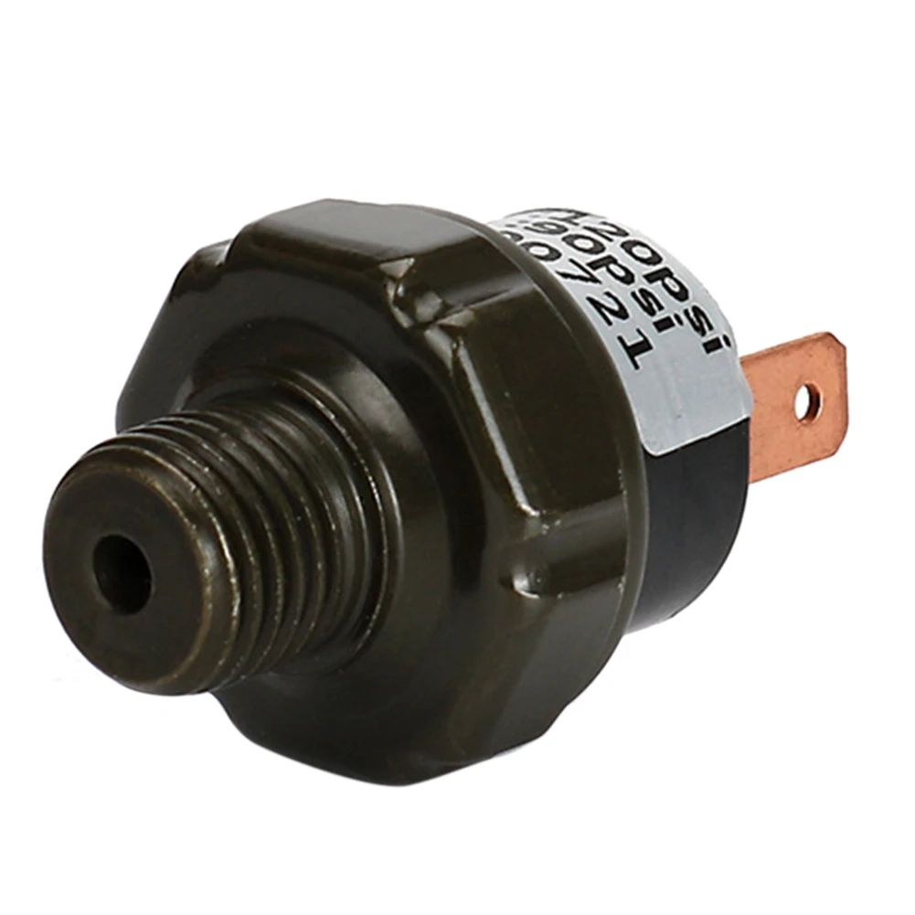 90-120PSI воздушный датчик давления, резьба для крепления бака, 1/4 дюйма NPT 12 В/24 В для звуковых сигналов
90-120PSI воздушный датчик давления, резьба для крепления бака, 1/4 дюйма NPT 12 В/24 В для звуковых сигналов