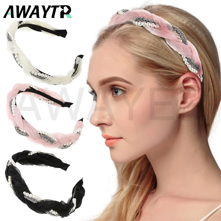 AWAYTR Summer Pearl Chiffon Braided Headband Candy Color Mesh Twist Braid High Skull Fixed Fixed Hairband Hair Accessories 
AWAYTR Summer Pearl Chiffon Braided Headband Candy Color Mesh Twist Braid High Skull Fixed Fixed Hairband Hair Accessories