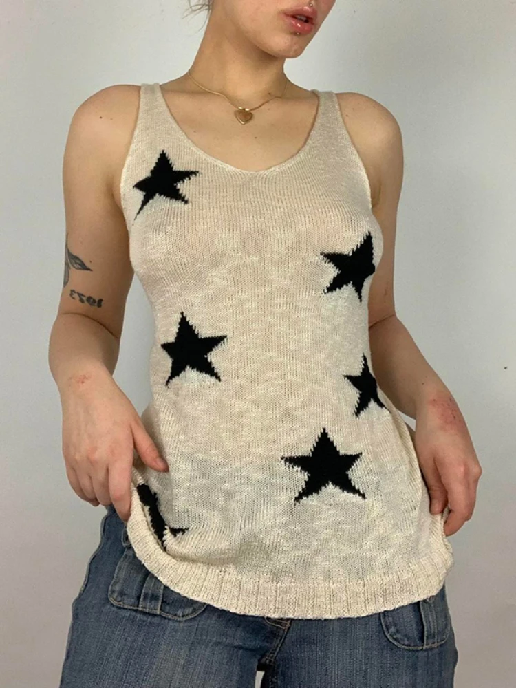 WeiYao y2k Star Tank Tops Skin Knitted O Neck Jumpers Sleeveless Grunge Punk Mini Vest Women Harajuku Cute Basic Sweats Chic
WeiYao y2k Star Tank Tops Skin Knitted O Neck Jumpers Sleeveless Grunge Punk Mini Vest Women Harajuku Cute Basic Sweats Chic