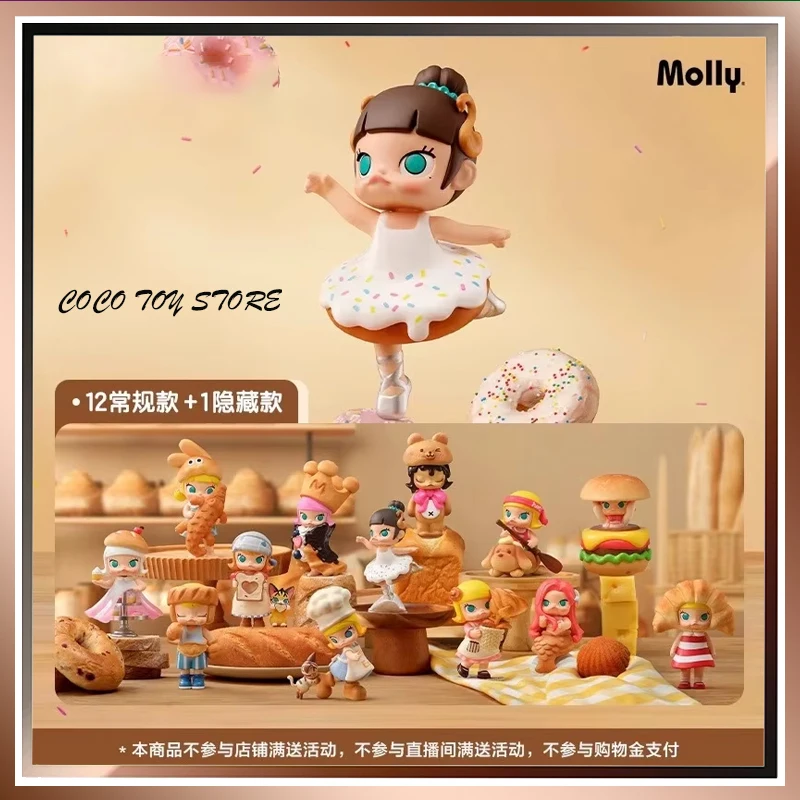 Предпродажа Popmart New Molly People Who Love Bread Series слепая коробка игрушки милые Молли модель