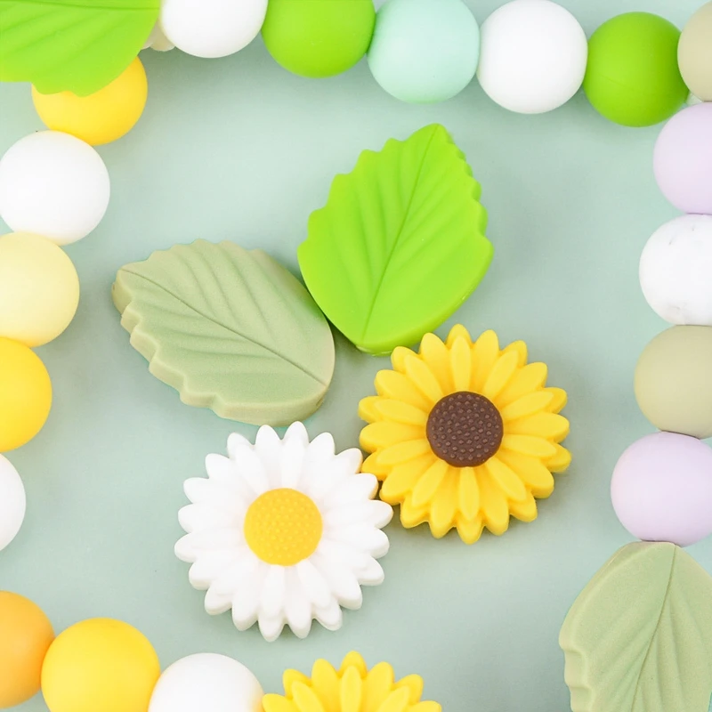 Cartoon Leaf Daisy Shape Baby Teether Silicone Beads Soother Molar Teething Nursing Toy for Newborn Infant Shower Gifts
Cartoon Leaf Daisy Shape Baby Teether Silicone Beads Soother Molar Teething Nursing Toy for Newborn Infant Shower Gifts