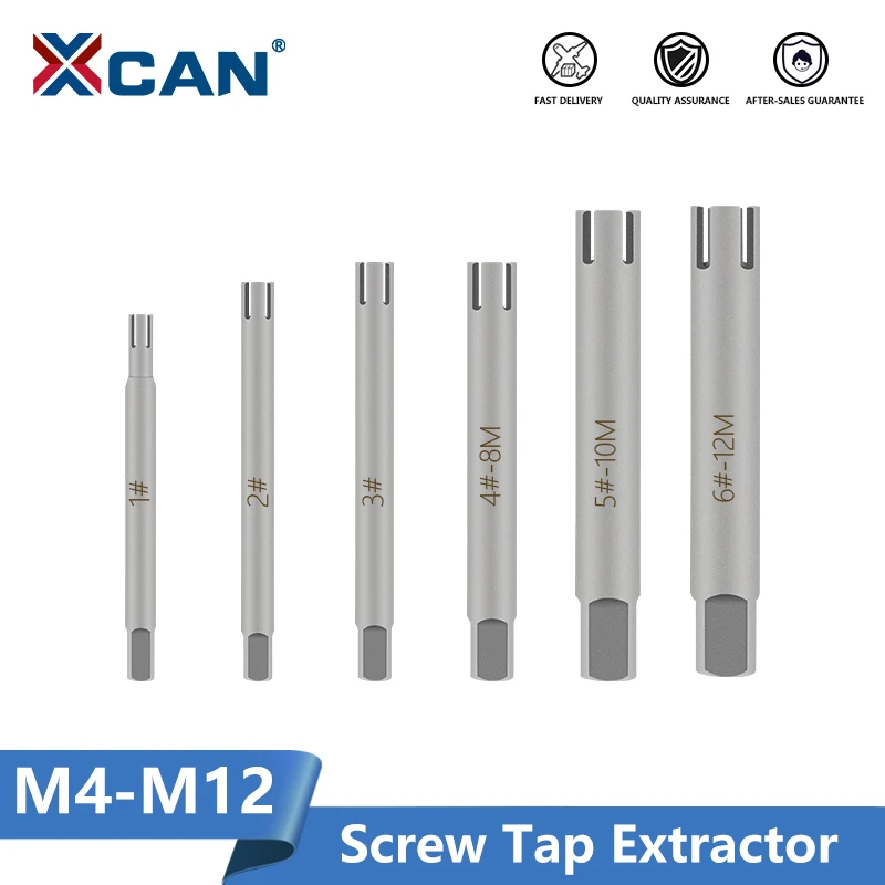 XCAN Damaged Screw Tap Extractor Guide Set 6pcs M4-M12 Broken Screw Tap Remover Tool Wrench Set Drill Bit
XCAN Damaged Screw Tap Extractor Guide Set 6pcs M4-M12 Broken Screw Tap Remover Tool Wrench Set Drill Bit