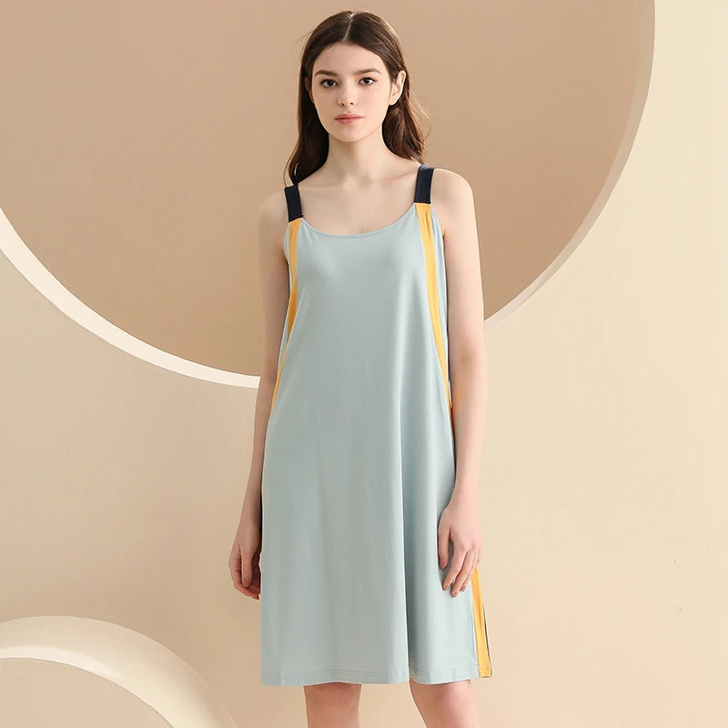 Ladies Night Dress 3 Colors Nighties Sling Nightgown Splice Sleepwear Nightgown Sleeveless Women Summer Nightwear
Ladies Night Dress 3 Colors Nighties Sling Nightgown Splice Sleepwear Nightgown Sleeveless Women Summer Nightwear