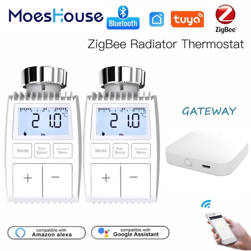 ZigBee Smart Thermostat Tuya Radiator Actuator Valve Smart Programmable TRV Temperature Controller Work With Alexa Google Home
ZigBee Smart Thermostat Tuya Radiator Actuator Valve Smart Programmable TRV Temperature Controller Work With Alexa Google Home