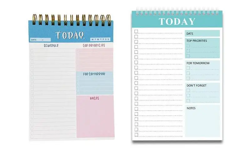 

Еженедельный блокнот для списка дел, ежедневник с двойной резьбой для ежедневного планировщика, ежедневник, ежедневник для тренировок, журнал для работы и дома для женщин