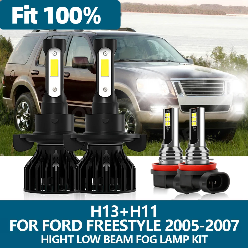 4Pcs LED Headlight H13 H11 Car Light COB Chip 10000LM High Low Beam Bulbs Fog Lamp Kit For Ford Freestyle 2005 2006 2007
4Pcs LED Headlight H13 H11 Car Light COB Chip 10000LM High Low Beam Bulbs Fog Lamp Kit For Ford Freestyle 2005 2006 2007