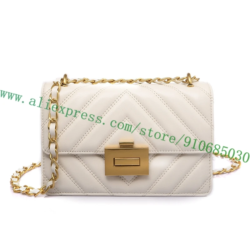 Top Grade Genuine White Soft Lambskin Leather Lady Shoulder Bag Women Hasp Flap Handbag V Stripes
Top Grade Genuine White Soft Lambskin Leather Lady Shoulder Bag Women Hasp Flap Handbag V Stripes