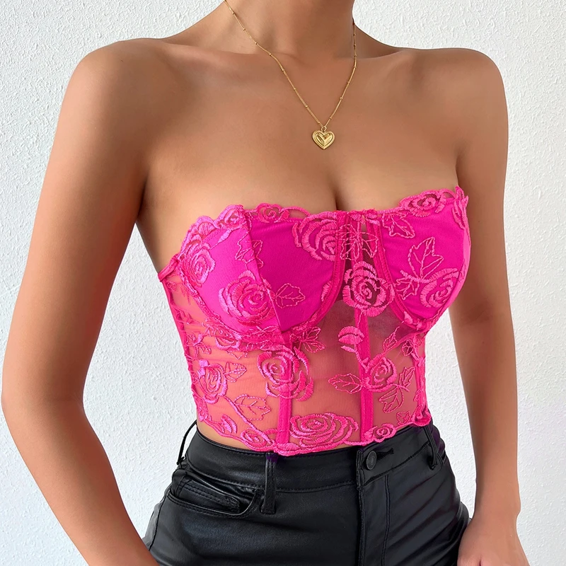 Lady Fashion High Street Bustier Bra Vest Summer Sexy Embroidered Cropped Tube Top Sleeveless Crop Tops Women Party Wear
Lady Fashion High Street Bustier Bra Vest Summer Sexy Embroidered Cropped Tube Top Sleeveless Crop Tops Women Party Wear