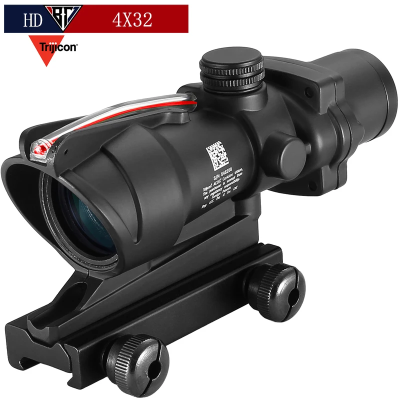 ACOG 4X32 Hunting Riflescope Real Fiber Optics Grenn Red Dot Illuminated Etched Reticle Tactical Optical Sight
ACOG 4X32 Hunting Riflescope Real Fiber Optics Grenn Red Dot Illuminated Etched Reticle Tactical Optical Sight