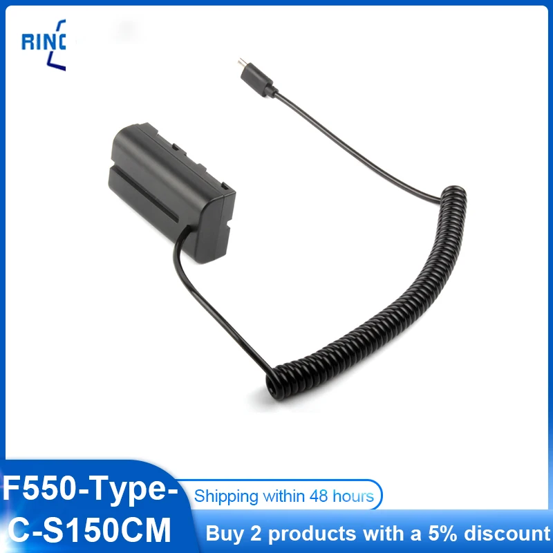 

All-in-one TYPE-C to NP-F550 Spring Cable Suitable For Sony Camera MVC-FD95 FD97 Dummy Battery Box Full Decoding