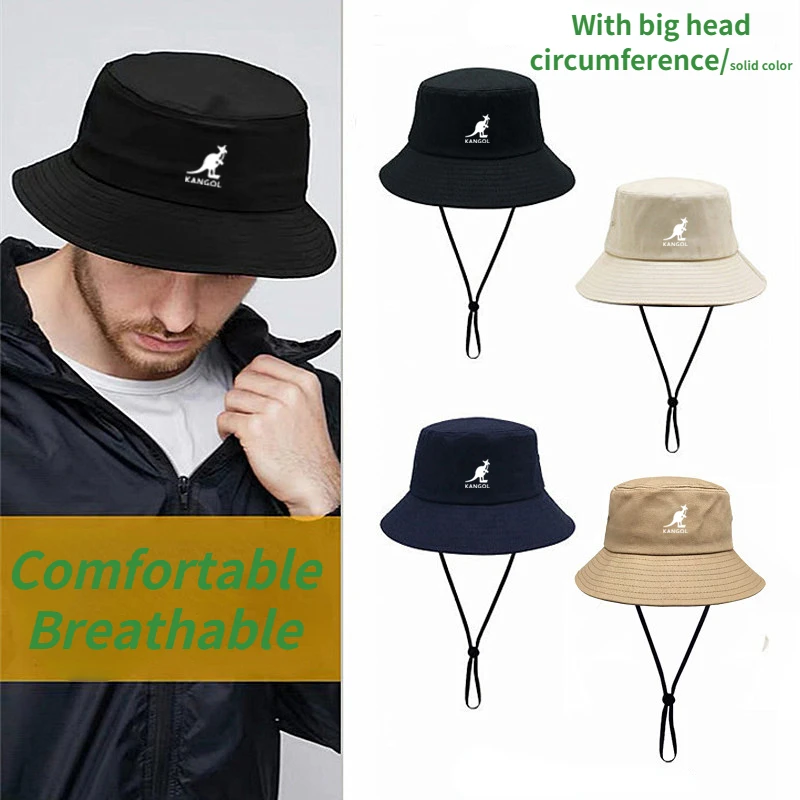 Hot Large Size Kangools Bucket Hat Men Women Cotton Casual Big Head Fishing Hat with Rope Outdoor Mountaineering Fisherman Hat
Hot Large Size Kangools Bucket Hat Men Women Cotton Casual Big Head Fishing Hat with Rope Outdoor Mountaineering Fisherman Hat