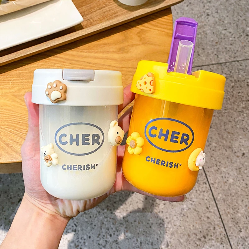 350ml Kawaii Water Bottle with Straw 3D Sticker Portable Outdoor Household Sports Coffee Drinking Cup for Free Shipping
350ml Kawaii Water Bottle with Straw 3D Sticker Portable Outdoor Household Sports Coffee Drinking Cup for Free Shipping