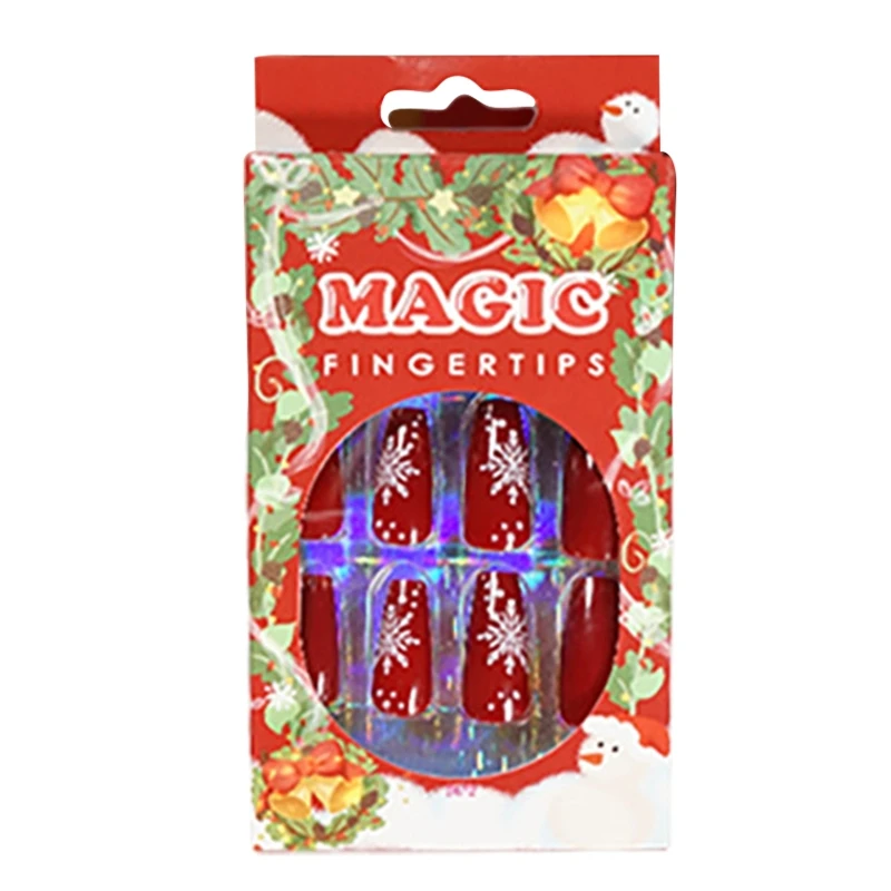 24pcs/Set Christmas Press On Nails Medium Ballerina Nails Tips Full Cover Wearable Nail Art Acrylic Nails for Kids Women
24pcs/Set Christmas Press On Nails Medium Ballerina Nails Tips Full Cover Wearable Nail Art Acrylic Nails for Kids Women