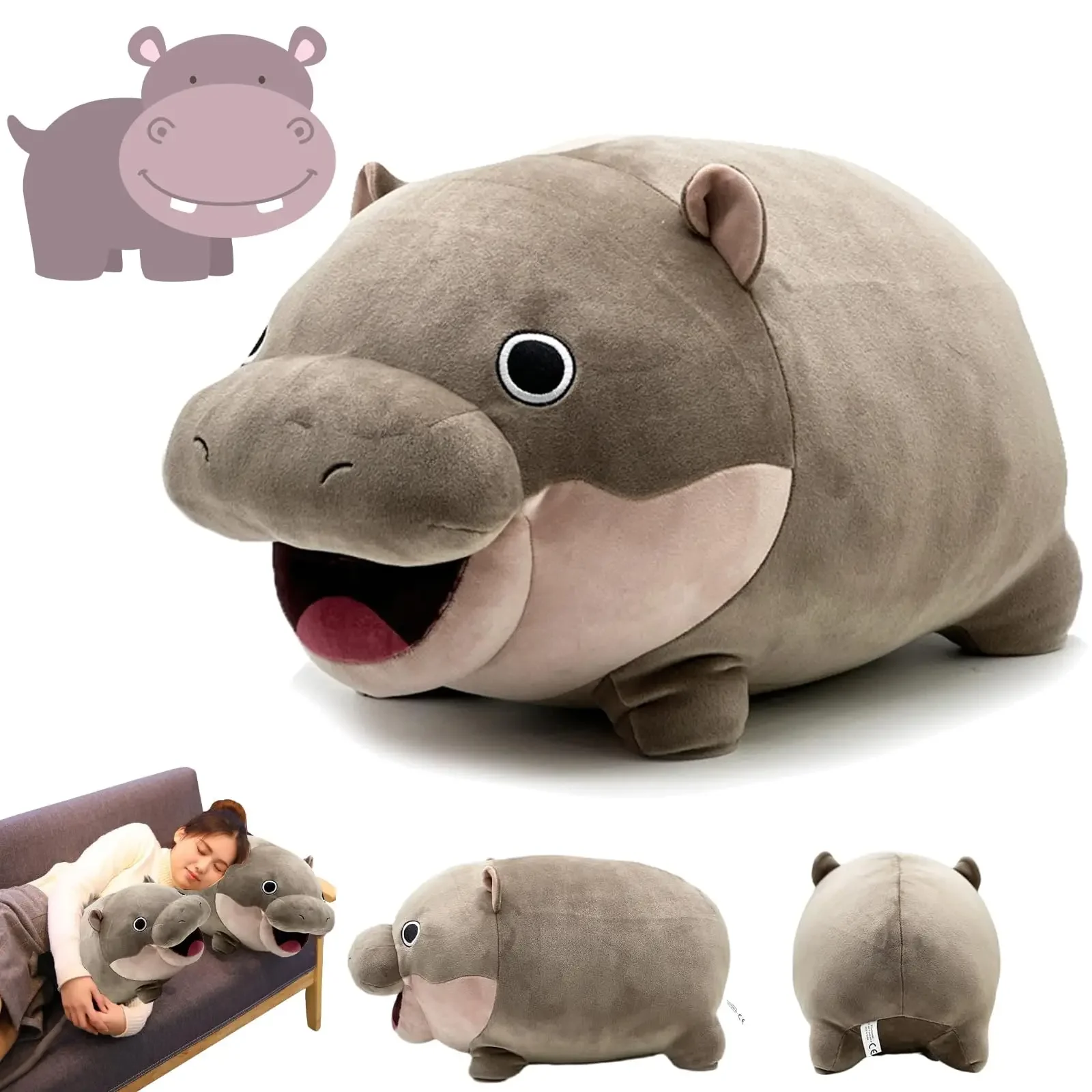 Плюшевые Moo Deng плюшевые подушки Pygmy Hippo игрушки Moss модные декоративные для