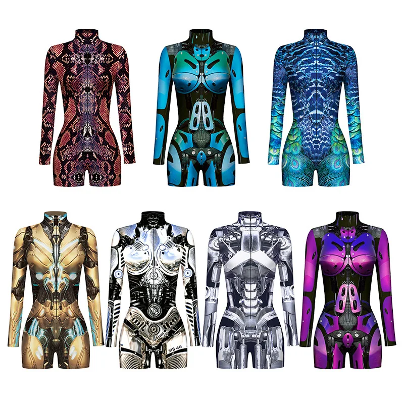 Novelty Halloween Punk Armor 3D Printe Jumpsuit Bodysuit Women One-piece Shorts Cosplay Costumes Suit Slim Playsuit Party Wear
Novelty Halloween Punk Armor 3D Printe Jumpsuit Bodysuit Women One-piece Shorts Cosplay Costumes Suit Slim Playsuit Party Wear