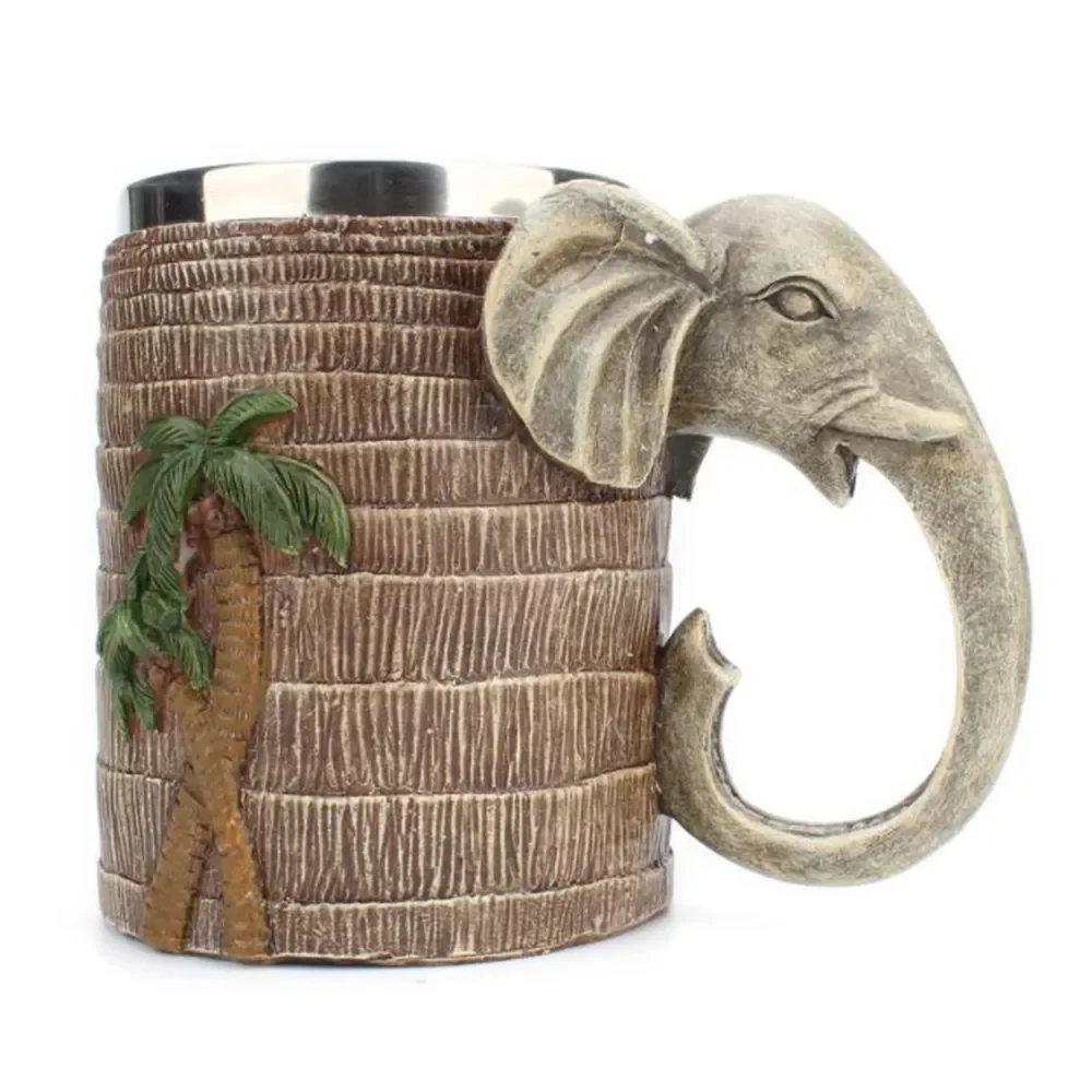 Rainforest Elephant Mug Cup 304 Stainless Steel Resin Drink Water Coffee Cup 600ML Bar Home Trunk Handle Creative Gift 
Rainforest Elephant Mug Cup 304 Stainless Steel Resin Drink Water Coffee Cup 600ML Bar Home Trunk Handle Creative Gift
