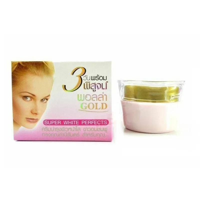 Polla GOLD Whitening Cream SUPER WHITE PERFECT Face Kojic Acid Anti Melasma Acne marks, melanin, anti-aging10g
Polla GOLD Whitening Cream SUPER WHITE PERFECT Face Kojic Acid Anti Melasma Acne marks, melanin, anti-aging10g