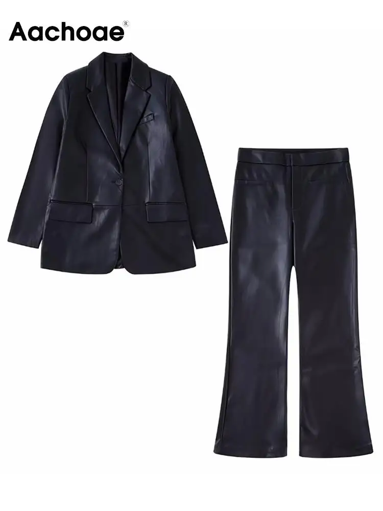 Комплект из 2 предметов Aachoae Женский, модный однотонный блейзер из искусственной кожи с длинным рукавом и брюки-клеш с завышенной талией
Комплект из 2 предметов Aachoae Женский, модный однотонный блейзер из искусственной кожи с длинным рукавом и брюки-клеш с завышенной талией
