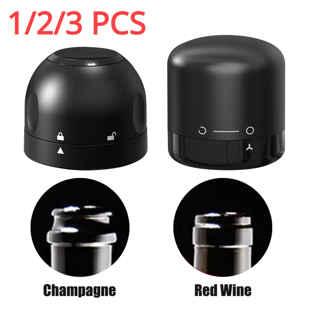 

1/2/3pcs Vacuum Wine Stoppers Reusable Wine Bottle Stoppers Champagne Sealer Cap Set Leak-proof Preserver for Wine Plug Tools