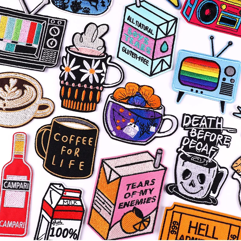 Cartoon Patch Letter Iron On Embroidered Patches On Clothes Cup Drinks TV Patch Iron On Patches For Clothing Ironing Stickers
Cartoon Patch Letter Iron On Embroidered Patches On Clothes Cup Drinks TV Patch Iron On Patches For Clothing Ironing Stickers