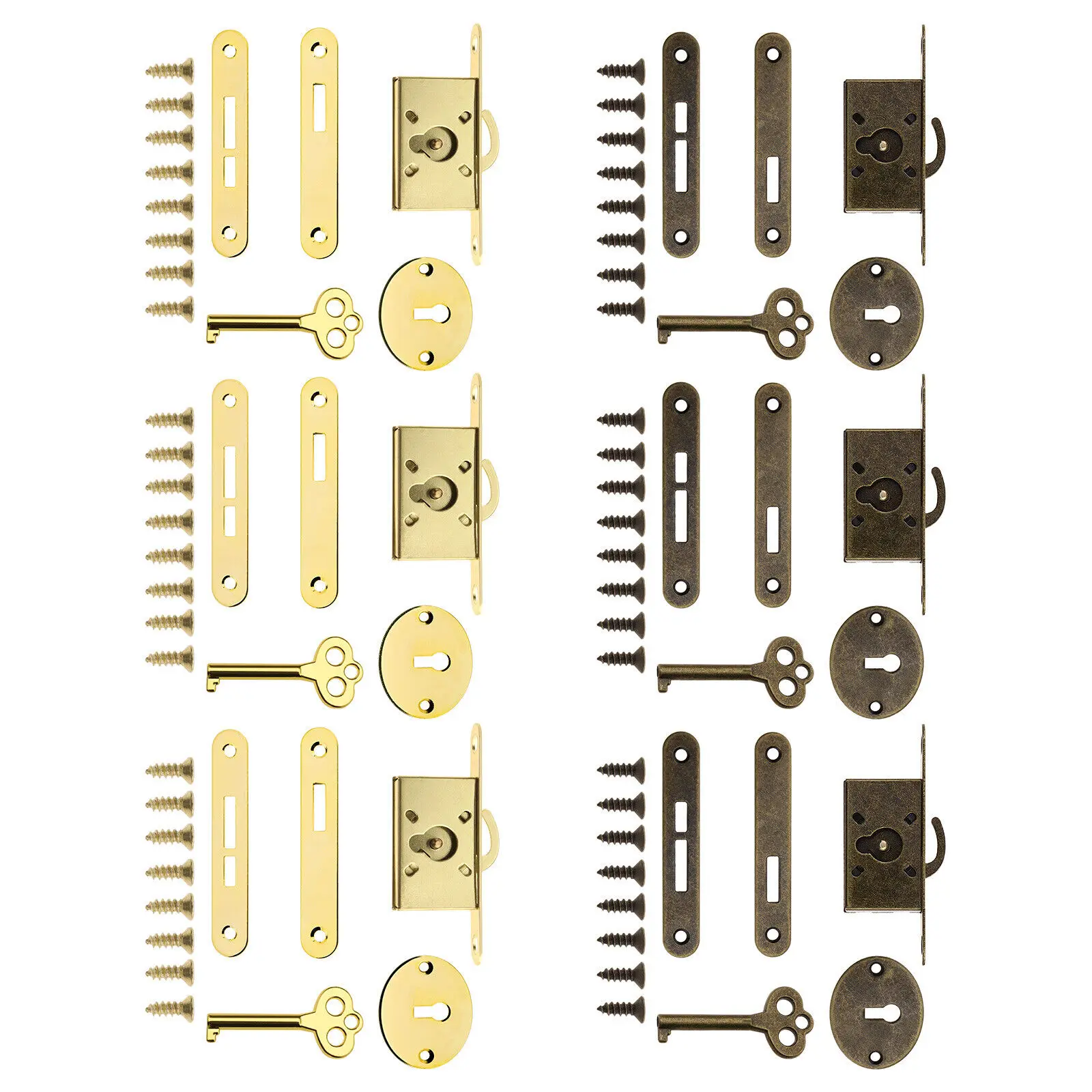 3 Sets Vintage Jewelry Box Lock Antique Wooden Box Lock Bronze/Gold Cabinet Drawer Sliding Door Lock Furniture Hardware
3 Sets Vintage Jewelry Box Lock Antique Wooden Box Lock Bronze/Gold Cabinet Drawer Sliding Door Lock Furniture Hardware