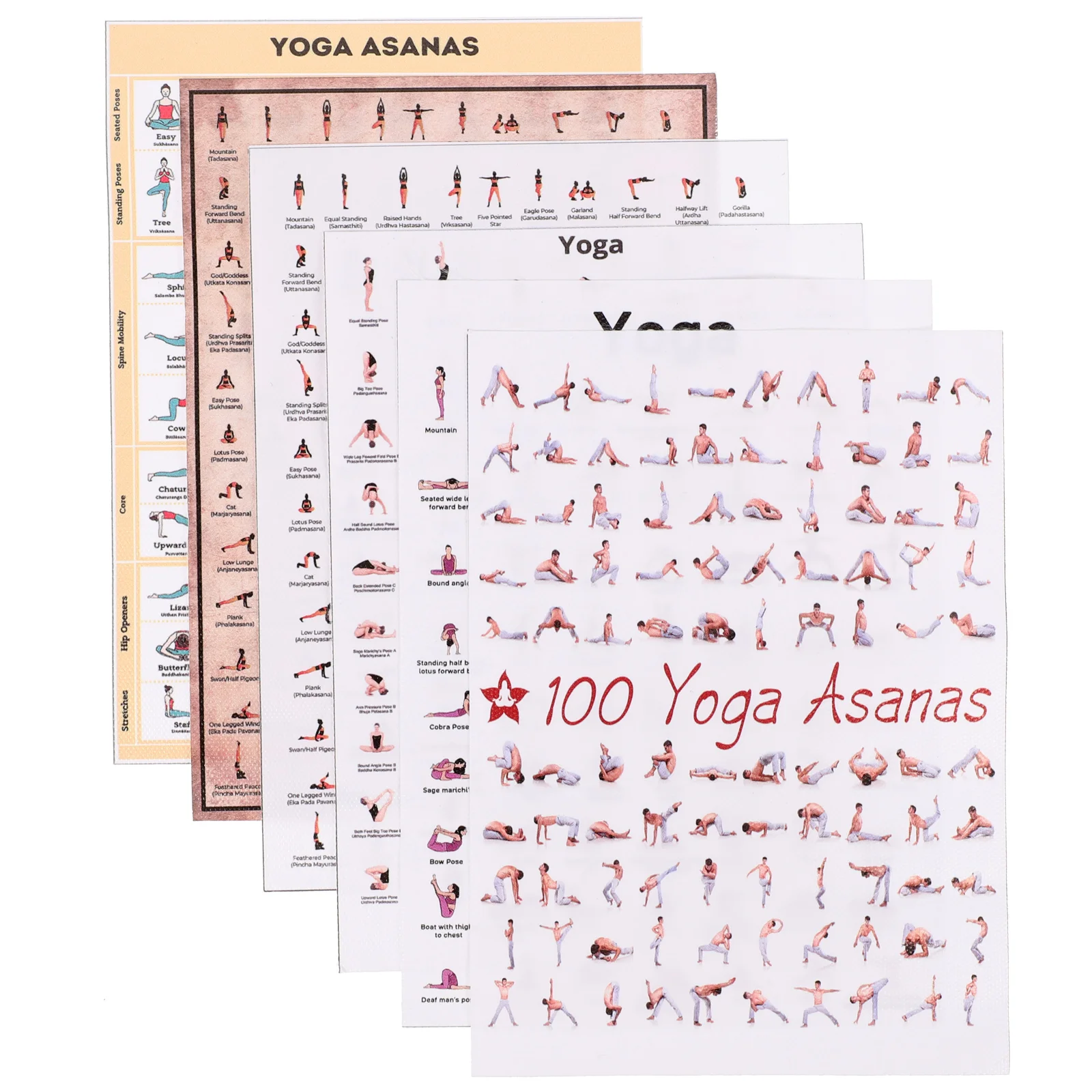 

Yoga Poster Poses Household Picture Decor Workout Crafted Decorative Wall Replaceable Home Office Equipment