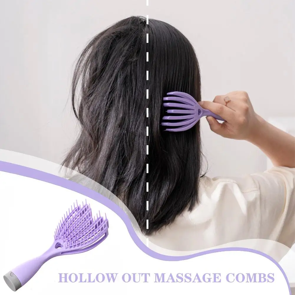 

Hairbrush Hair Scalp Massage Comb Women Wet Dry Hollow Out Massage Combs Hair Brush For Hairdressing Styling Tools Fluffy H D3O7