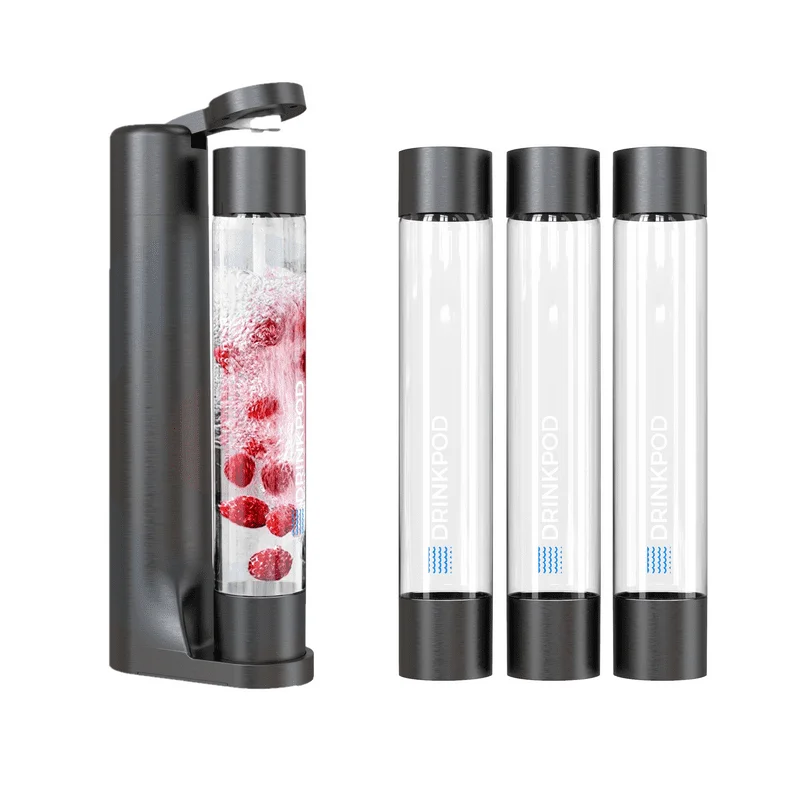 Soda Maker, Fizzy Sparkling Water & Fizzpod Soda Maker with Three 1L Bottles, 3 Caps, 1 Fizz Infuser & Manual, Model DPFZPOD1KB
Soda Maker, Fizzy Sparkling Water & Fizzpod Soda Maker with Three 1L Bottles, 3 Caps, 1 Fizz Infuser & Manual, Model DPFZPOD1KB