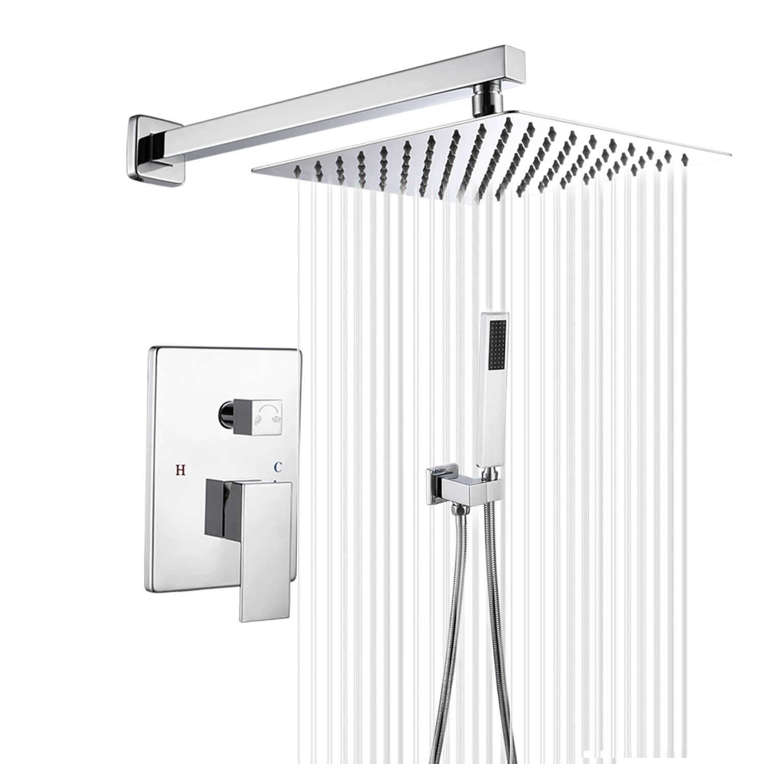 Shower head system with handheld square shower panel head hidden wall-mounted bathroom shower faucet
Shower head system with handheld square shower panel head hidden wall-mounted bathroom shower faucet