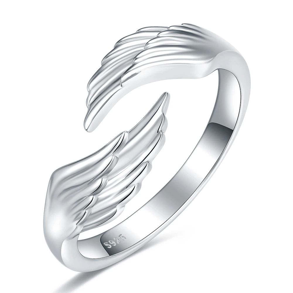 925 Sterling Silver Feather Angel Wings Open Adjustable Thumb Rings Jewelry Birthday Gift for Women Teen Girl Wife Sister Mother 
925 Sterling Silver Feather Angel Wings Open Adjustable Thumb Rings Jewelry Birthday Gift for Women Teen Girl Wife Sister Mother
