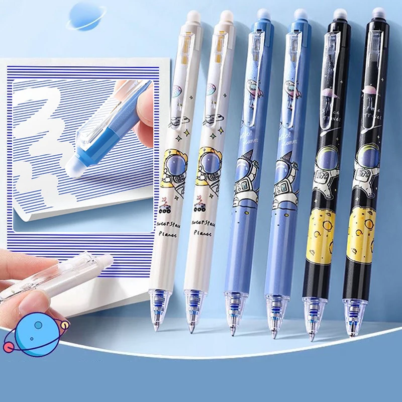 Anime Cartoon Astronaut Erasable Gel Pen Set With Ink Refill 0.5mm Black Blue Kawaii Stationery Kids School Supplies
Anime Cartoon Astronaut Erasable Gel Pen Set With Ink Refill 0.5mm Black Blue Kawaii Stationery Kids School Supplies