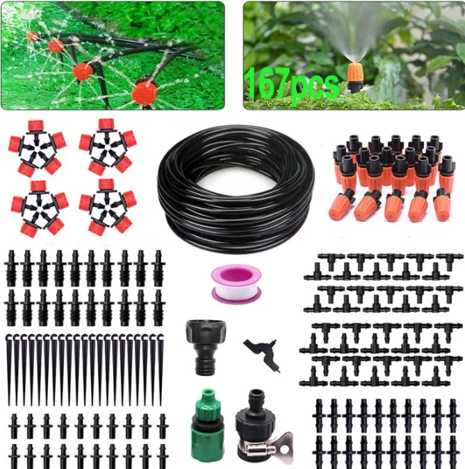 Drip Irrigation Kit 82ft Garden Irrigation System Adjustable Automatic Watering Kit Misting Cooling System for Patio Lawn
Drip Irrigation Kit 82ft Garden Irrigation System Adjustable Automatic Watering Kit Misting Cooling System for Patio Lawn