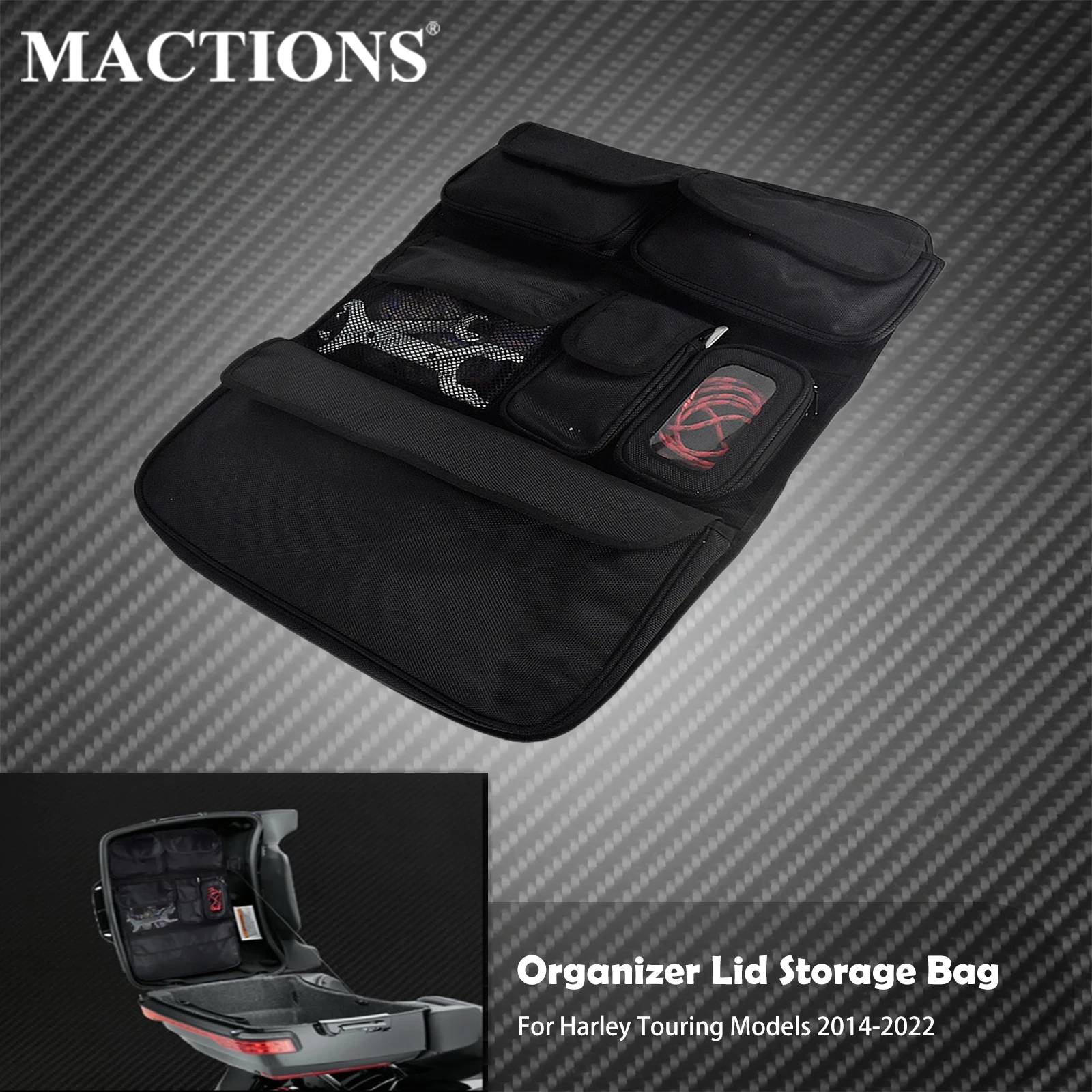 Мотоциклетный черный туристический органайзер для багажа, сумка для хранения с крышкой для Harley Touring Street Glide FLHX Road King Ultra Limited FLHTK 14-UP
Мотоциклетный черный туристический органайзер для багажа, сумка для хранения с крышкой для Harley Touring Street Glide FLHX Road King Ultra Limited FLHTK 14-UP