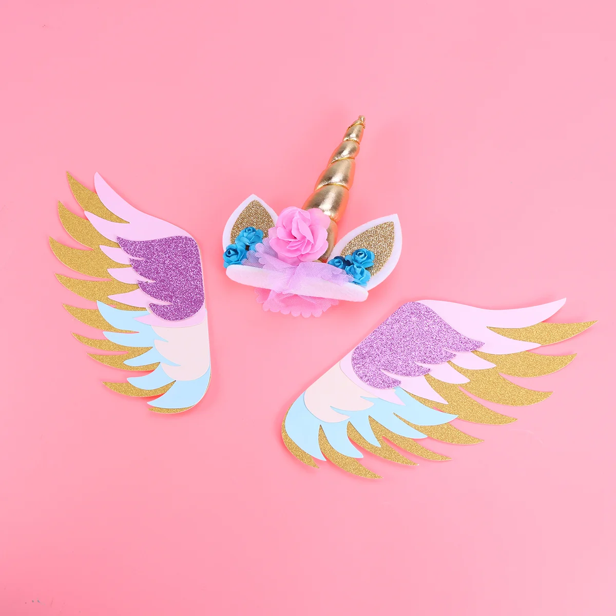 3 Pcs Glitter Paper Cake Insertion Unicorn Wings Cake Cupcake Toppers Decoration (Unicorn Topper + 1 Pair of Wings)
3 Pcs Glitter Paper Cake Insertion Unicorn Wings Cake Cupcake Toppers Decoration (Unicorn Topper + 1 Pair of Wings)