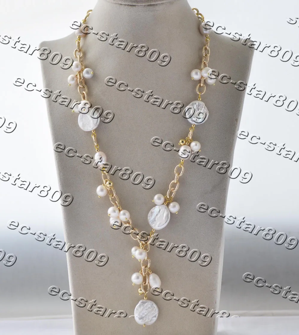 MCT·STAR Z11244 22" 20mm Coin Round Rice White Freshwater Pearl Necklace Pendant Chain
MCT·STAR Z11244 22" 20mm Coin Round Rice White Freshwater Pearl Necklace Pendant Chain