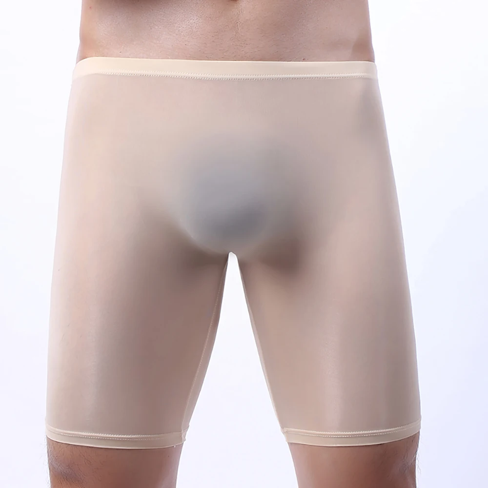 Ice SIlk Smooth Longf Leg Boxers Men Sexy See Through Shorts Sport Seamless Soft Bulge Pouch Underpants Knickers Male Boxershort
Ice SIlk Smooth Longf Leg Boxers Men Sexy See Through Shorts Sport Seamless Soft Bulge Pouch Underpants Knickers Male Boxershort