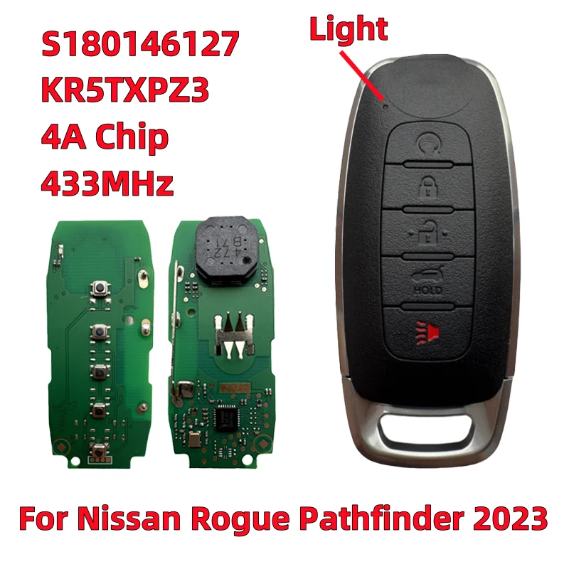 S180146127 KR5TXPZ3 433 МГц 4A чип для Nissan 2023 2024 Pathfinder Rogue Kicks дистанционный ключ умный брелок без ключа 285E3-7LA7A 5 кнопок
S180146127 KR5TXPZ3 433 МГц 4A чип для Nissan 2023 2024 Pathfinder Rogue Kicks дистанционный ключ умный брелок без ключа 285E3-7LA7A 5 кнопок