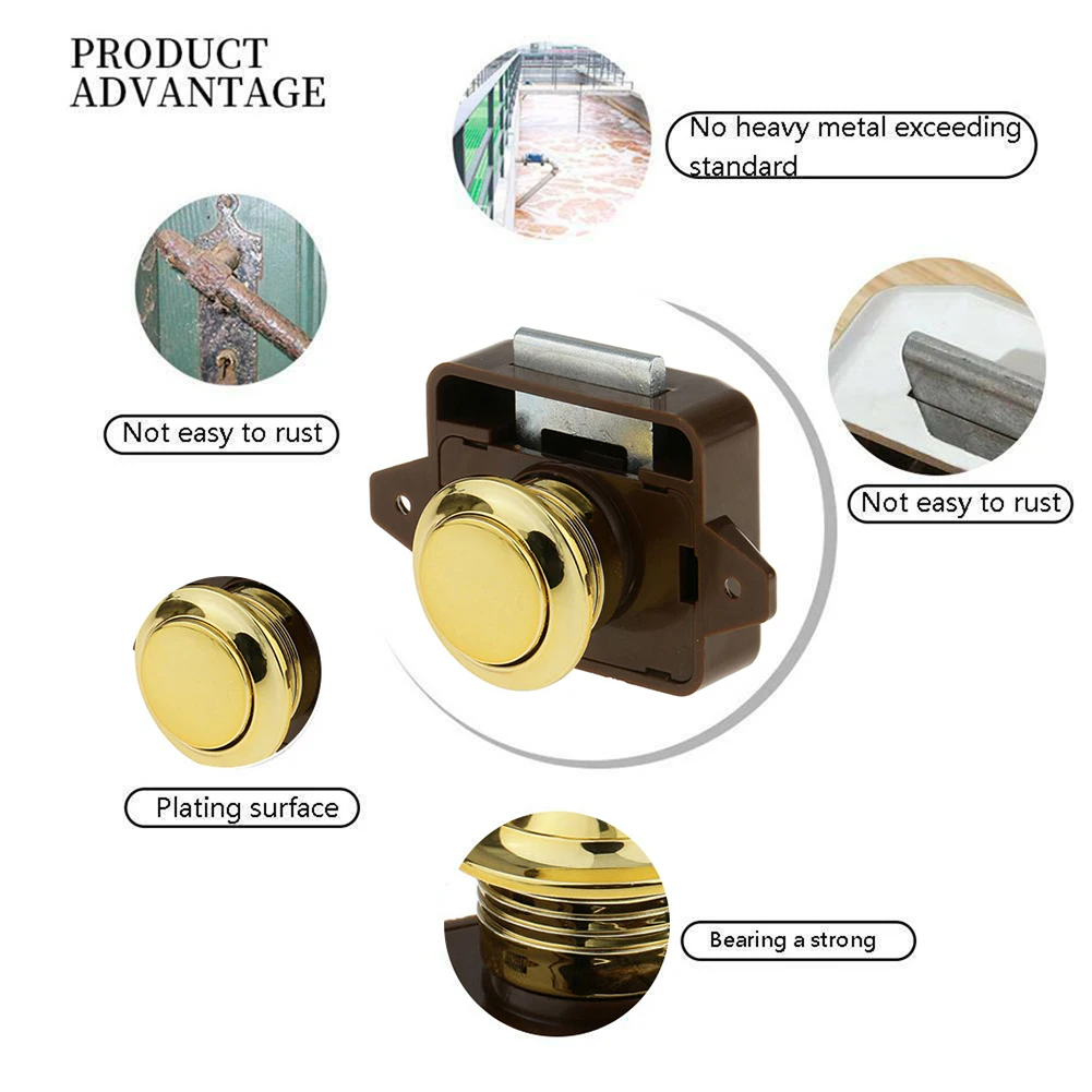 Lock Button Catch Lock 15mm-18mm 26mm Button Catch Lock Cabinet Camper Caravan Cupboard Door Motorhome Durable
Lock Button Catch Lock 15mm-18mm 26mm Button Catch Lock Cabinet Camper Caravan Cupboard Door Motorhome Durable