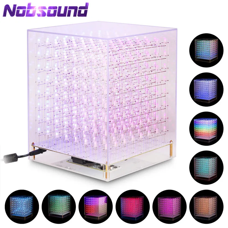 Nobsound RGB LED Cube 8x8x8 3D Full Color DIY KIT/ Finished Music Spectrum 
Nobsound RGB LED Cube 8x8x8 3D Full Color DIY KIT/ Finished Music Spectrum