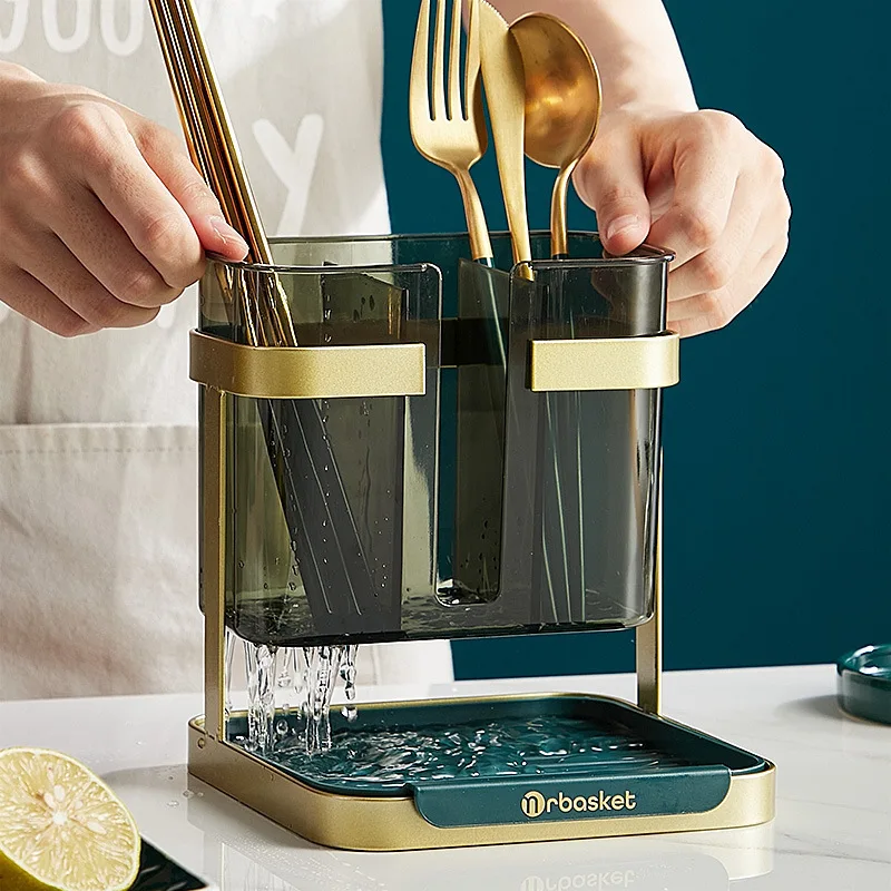 Light Luxury Chopstick Holder Tableware Storage Box Chopsticks Spoon Organizer Bucket with Drain Function Kitchen Accessories
Light Luxury Chopstick Holder Tableware Storage Box Chopsticks Spoon Organizer Bucket with Drain Function Kitchen Accessories