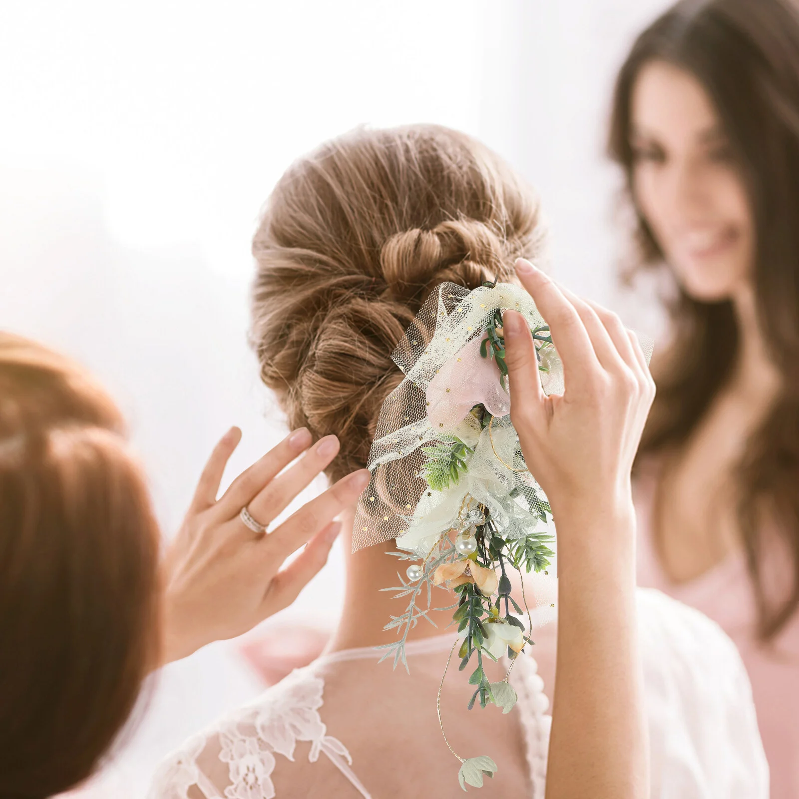 

2 Pcs Decorate Flower Hair Vine For Women Bride Floral Garlands Wedding Bridal Headpieces Vines Brides Accessories