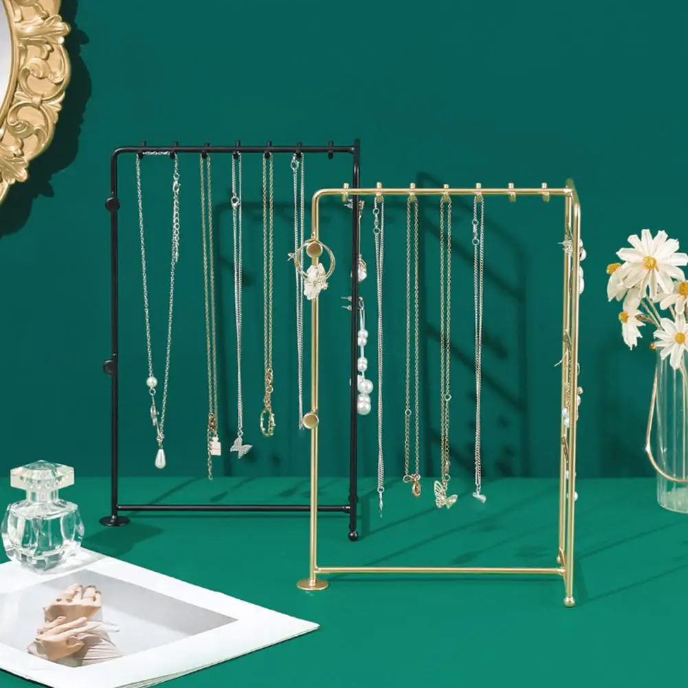 Jewelry Display Holder Free Standing Multi-hooks Golden/Black Metal Necklace Earrings Rings Bracelet Organizer Stand Home Suppli
Jewelry Display Holder Free Standing Multi-hooks Golden/Black Metal Necklace Earrings Rings Bracelet Organizer Stand Home Suppli