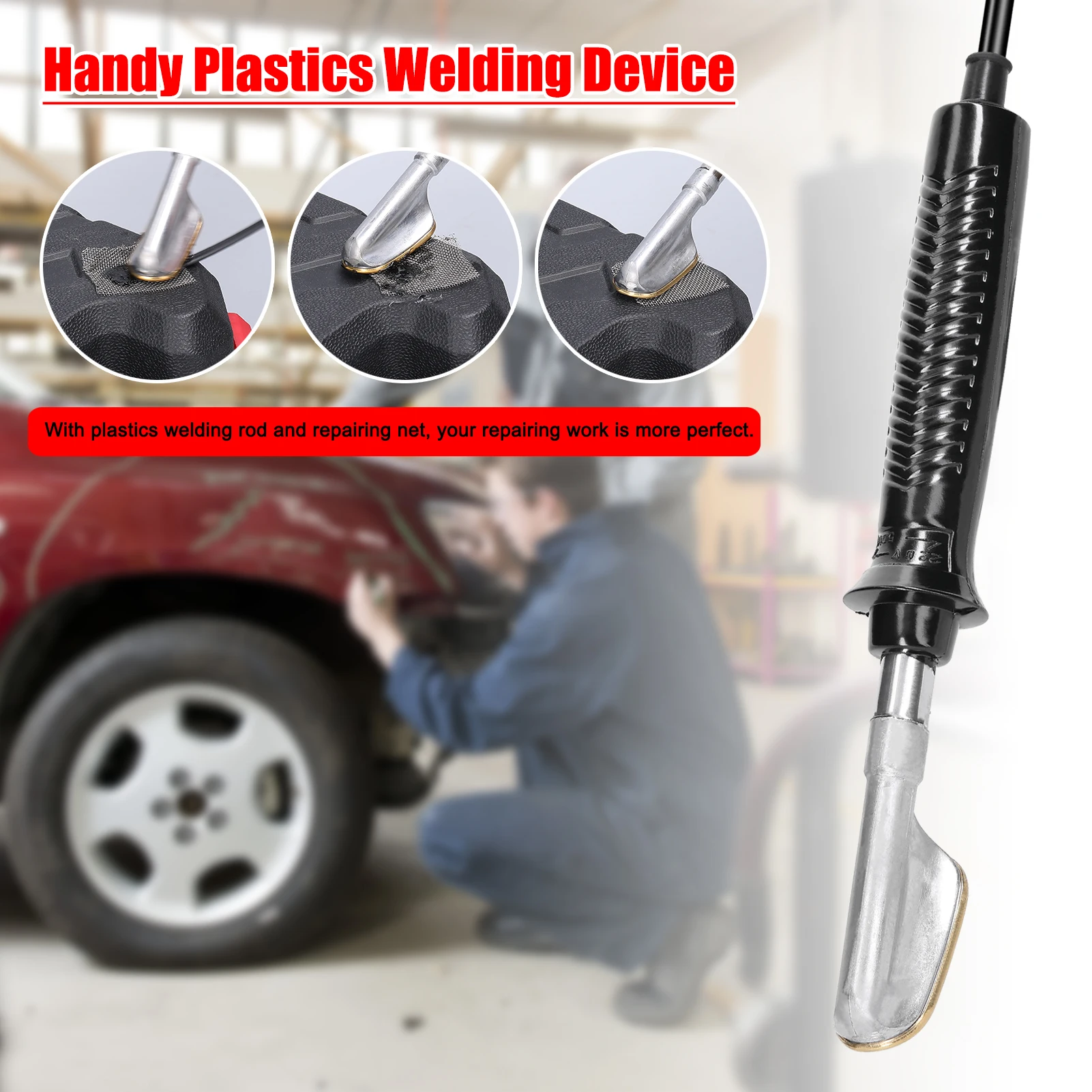 Handy Plastics Welding Device Garage Tools PVC Repairing Machine Car Bumpers Repairing Tool Hot Stapler Plastics Smoothing Tool
Handy Plastics Welding Device Garage Tools PVC Repairing Machine Car Bumpers Repairing Tool Hot Stapler Plastics Smoothing Tool